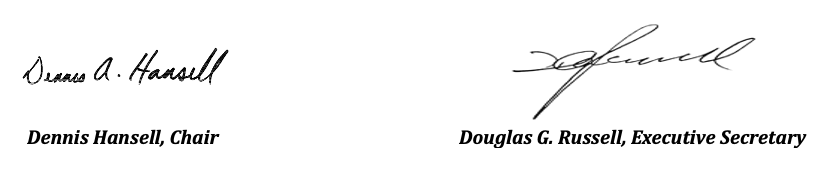Signatures - UNOLS Chair & Exec Secretary