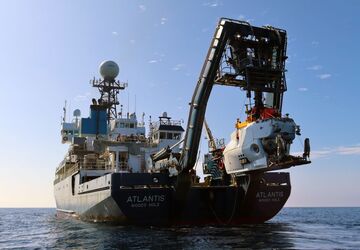 View of ship on horizon