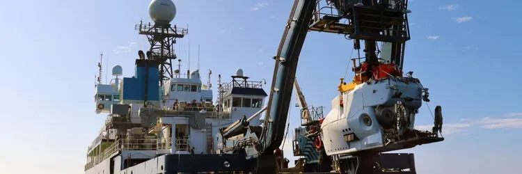 View of ship on horizon