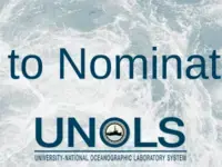 Call to Nominations with UNOLS logo on ocean water background