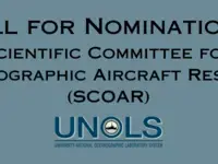 Call to Nominations with horizontal UNOLS Logo on green background