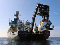 View of ship on horizon